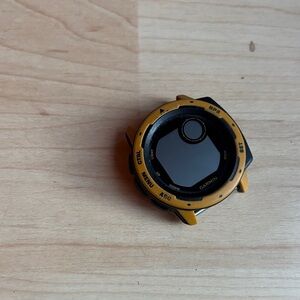 Garmin Black and Yellow Smartwatch Bezel